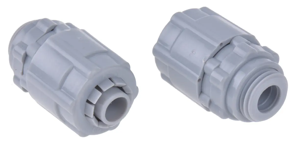 Produktfoto 1 von RS PRO BGR Nylon 6.6 Kabelrohr Befestigung Kabelrohr M12 10 mm Grau Grau-Finish IP55