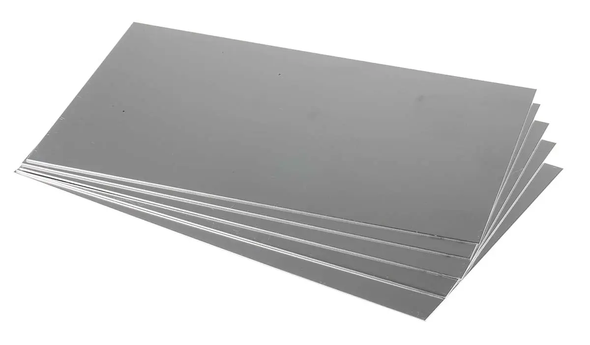 Produktfoto 1 von RS PRO Metallblech, 200 mm x 300 mm x 1.2 mm, Natur