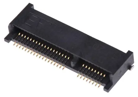 Produktfoto 1 von JAE MM60 Mini-PCIe, PCI, gewinkelt Steckverbinder für Speicherkarten Buchse, 52-polig / 2-reihig Lot, Raster 0.8 mm
