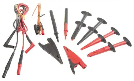 Produktfoto 1 von Fluke Multimeter-Messleitungen mit Hakenklemme, Mantel 4 mm, Krokodilklemme, Industrie Messleitungssatz