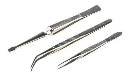Produktfoto 1 von Bernstein Stahl Pinzettensatz Antimagnetisch 3-teilig ESD-Sicherheit