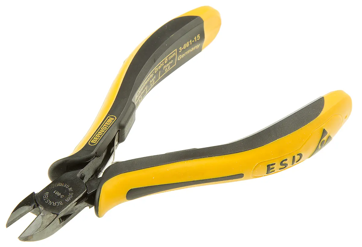 Produktfoto 1 von Bernstein ESD-Sicherheit Halbbündig Kabelschneider 120 mm, Schneidleistung 1.2 mm