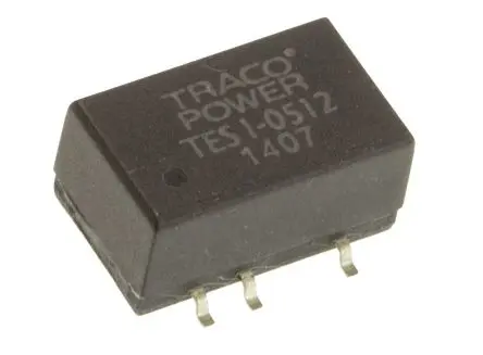 Produktfoto 1 von TRACOPOWER TES 1 DC/DC Konverter, 12V dc OUT 84 mA Oberfläche 5.5V dc 1.5 kV dc 1 W -40 °C 90 °C