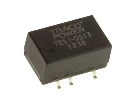 Produktfoto 1 von TRACOPOWER TES 1 DC/DC Konverter, 15V dc OUT 67 mA Oberfläche 5.5V dc 1.5 kV dc 1 W -40 °C 90 °C
