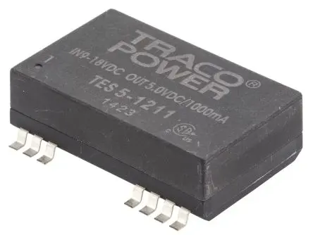 Produktfoto 1 von TRACOPOWER TES 5 DC/DC Konverter, 5V dc OUT 1 A Oberfläche 18V dc 1.5 kV dc 5 W -40 °C 85 °C