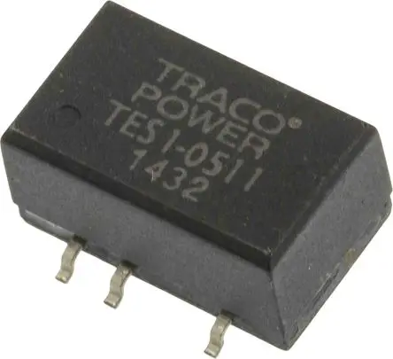 Produktfoto 1 von TRACOPOWER TES 1 DC/DC Konverter, 5V dc OUT 200 mA Oberfläche 5.5V dc 1.5 kV dc 1 W -40 °C 90 °C
