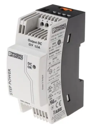 Produktfoto 1 von Phoenix Contact STEP-PS/1AC/12DC/1.5 DIN-Schienen Netzteil Geschalteter Modus 264V ac AC / 1.5 A 12V dc DC 18 W