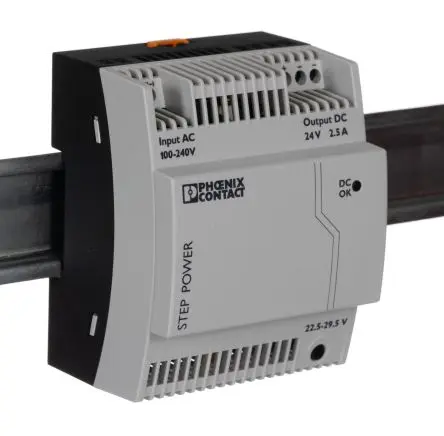 Produktfoto 1 von Phoenix Contact STEP-PS/1AC/24DC/2.5 DIN-Schienen Netzteil Geschalteter Modus 264V ac AC / 2.5 A 29.5V dc DC 60 W