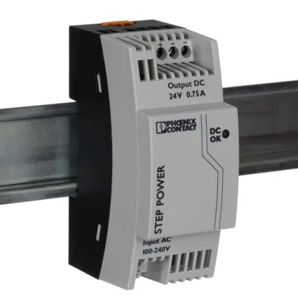 Produktfoto 1 von Phoenix Contact STEP-PS/1AC/24DC/0.75 DIN-Schienen Netzteil Geschalteter Modus 264V ac AC / 750 mA 24V dc DC 18 W