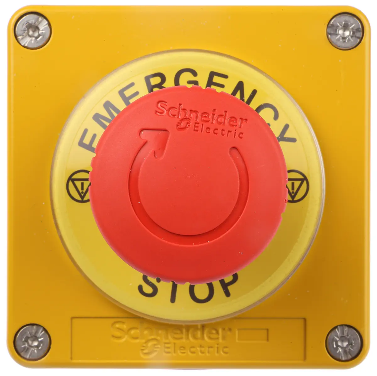 Produktfoto 1 von Schneider Electric Harmony XAP Notausschalter mit Gehäuse, 1 x Ø 22 mm, Gelb, Zinklegierung, IP65