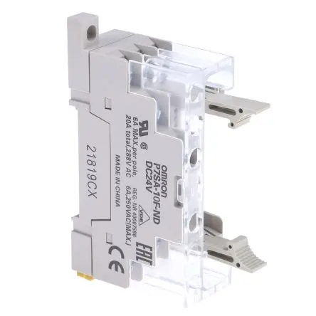 Produktfoto 1 von Omron Relaissockel zur Verwendung mit Serie G7SA P7SA, 10 -Kontakt, DIN-Hutschiene, 24V dc