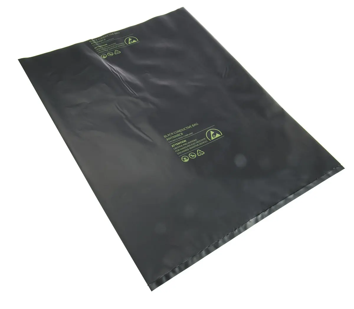 Produktfoto 1 von RS PRO Schwarz Leitfähig ESD-sicherer Beutel Schwarz x 406 mm Heißsiegel, 10 Per Pack Stück