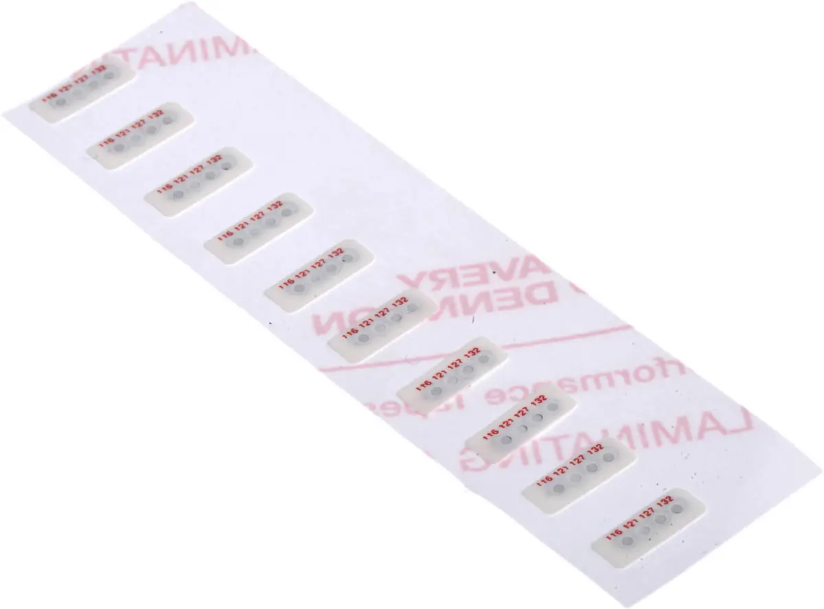 Produktfoto 1 von RS PRO Temperaturmessstreifen 93 °C / 154 °C 4 Messbereiche 30 Stk. Horizontal, L. 4 mm, B. 11 mm