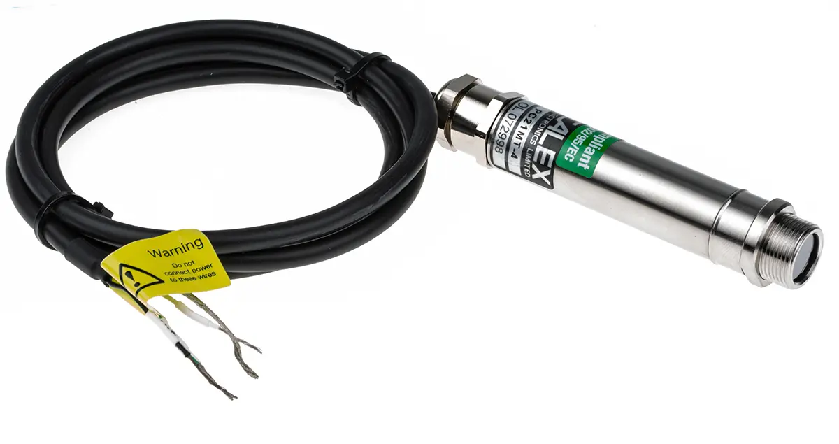 Produktfoto 1 von Calex Infrarot-Temperatursensor, Thermoelement, Typ K Ausgang, ±1 % 1 m bis 250 °C, 0 °C Schraubanschlussklemme,