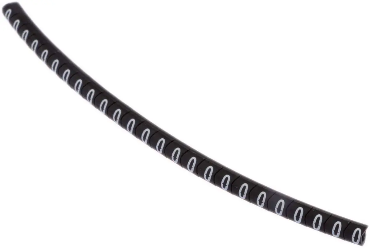 Produktfoto 1 von HellermannTyton Helagrip Kabelmarkierung Aufschiebbar, Beschriftung: 0, Weiß Schwarz, Ø 1 mm - 3 mm, 3.5 mm x 3.3 mm