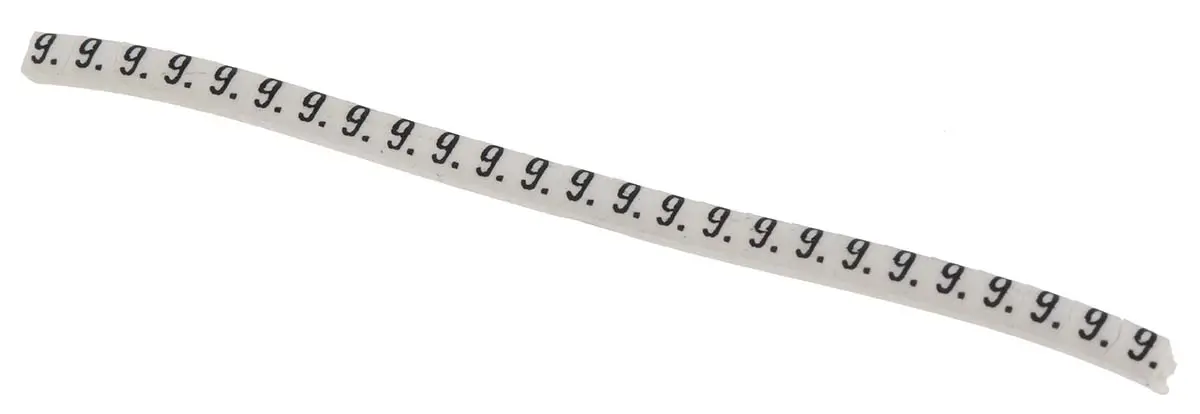 Produktfoto 1 von HellermannTyton Helagrip Kabelmarkierung Aufschiebbar, Beschriftung: 9, Schwarz Weiß, Ø 1 mm - 3 mm, 3.5 mm x 3.3 mm