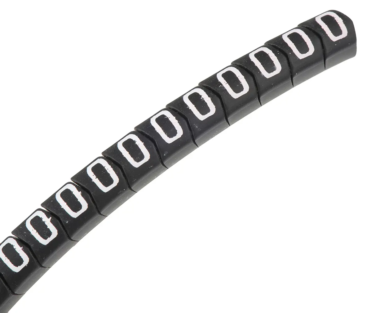 Produktfoto 1 von HellermannTyton Helagrip Kabelmarkierung Aufschiebbar, Beschriftung: 0, Weiß Schwarz, Ø 2 mm - 5 mm, 3.5 mm x 4.3 mm