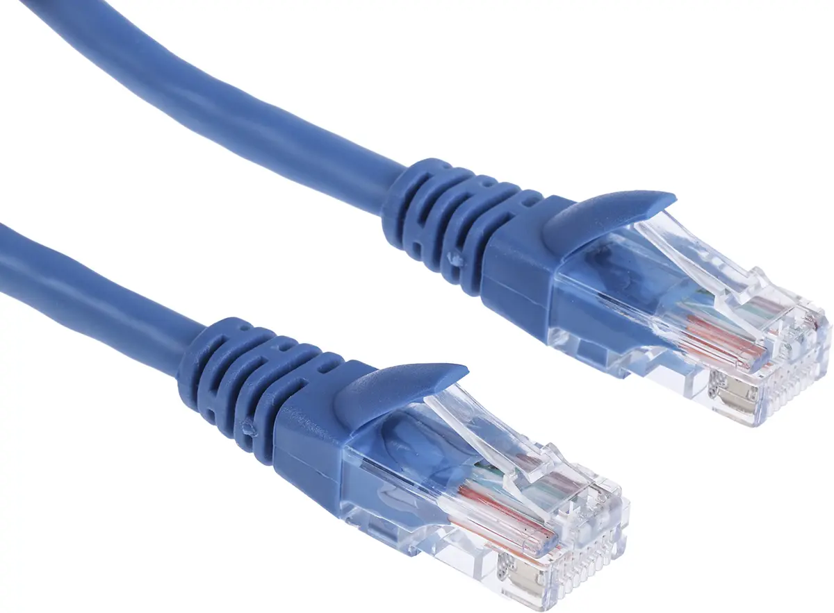 Produktfoto 1 von RS PRO Cat5e Ethernet-Kabel, 5 m, Blau U/UTP Stecker, A RJ45 Stecker, B RJ45, Polyvinylchlorid
