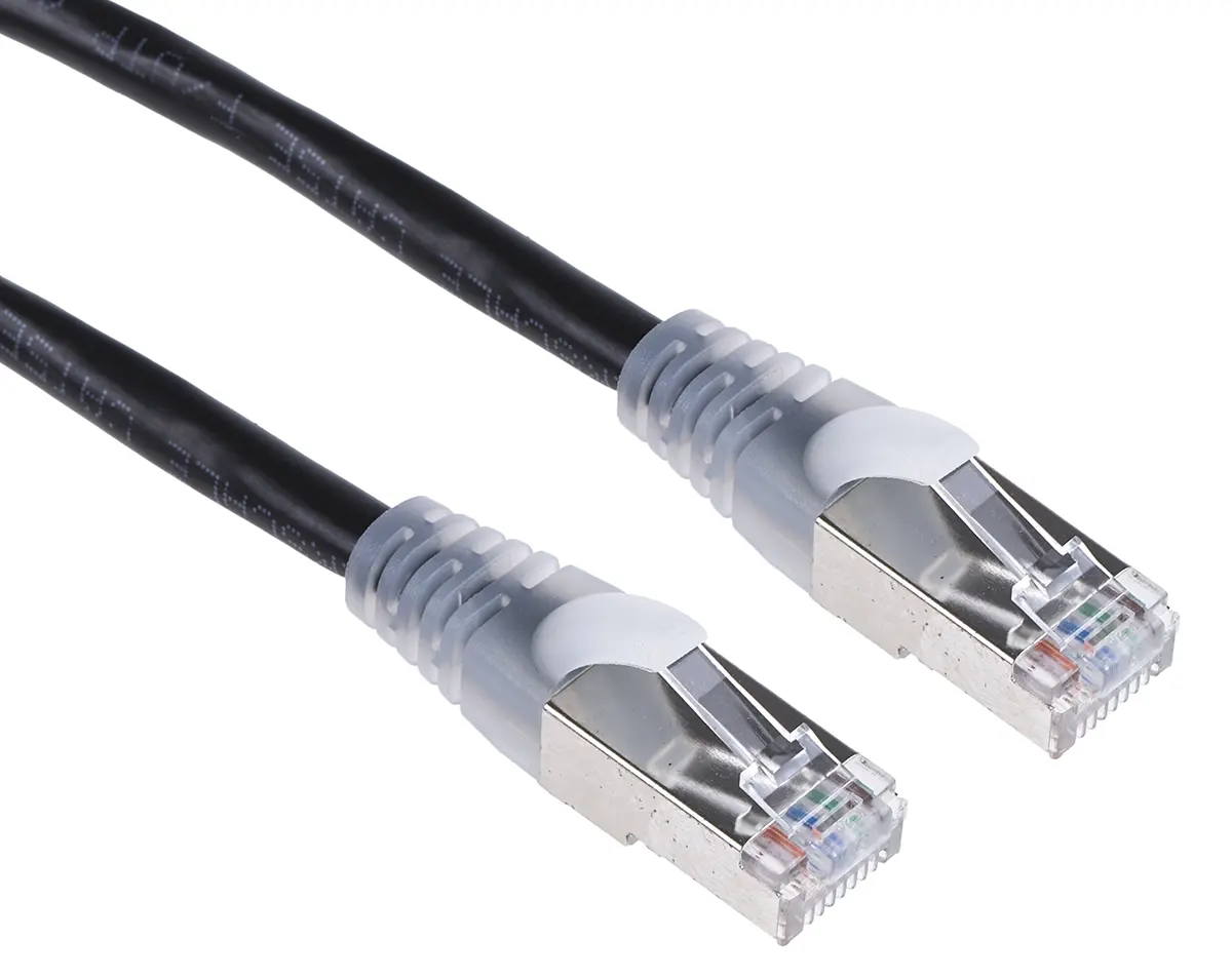 Produktfoto 1 von RS PRO Cat5e Ethernet-Kabel, 10 m, Schwarz, A RJ45 Stecker, B RJ45 Stecker Abgeschirmt, Polyvinylchlorid