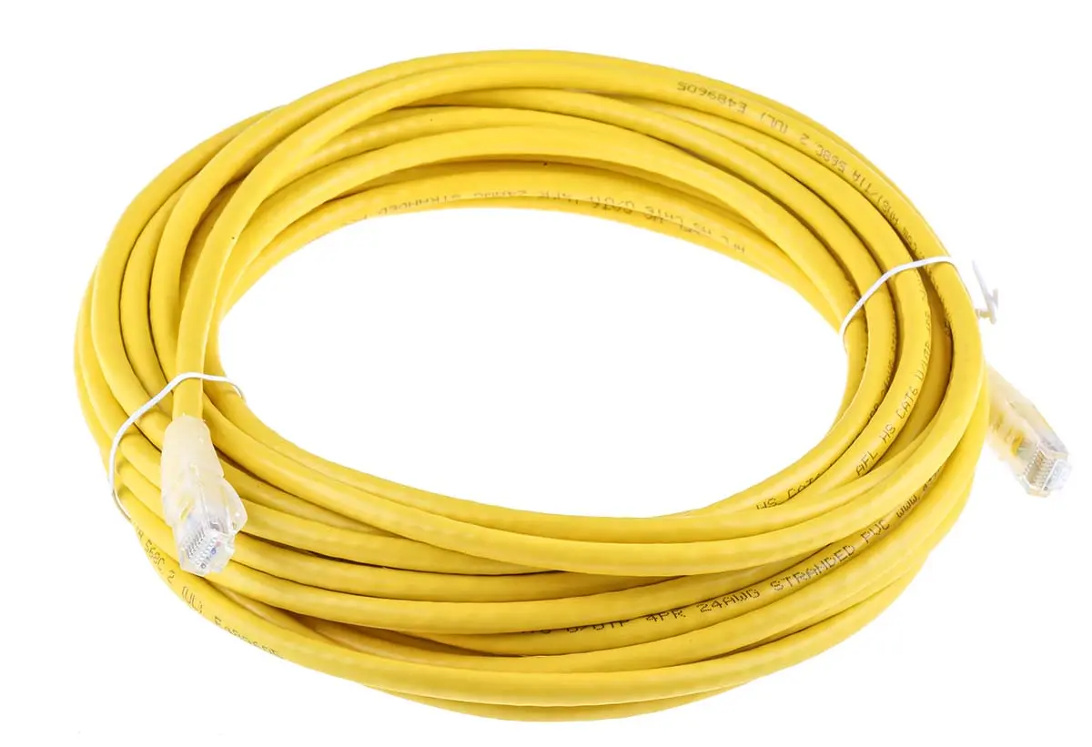 Produktfoto 1 von RS PRO Kat. 6 Ethernet-Kabel, 10 m, Gelb, A RJ45 Stecker, B RJ45 Stecker Ungeschirmt, Polyvinylchlorid