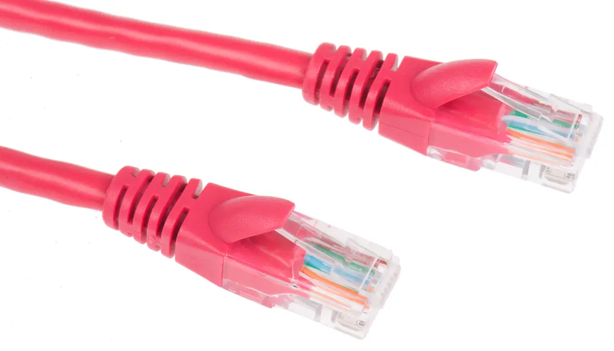 Produktfoto 1 von RS PRO Cat5e Ethernet-Kabel, 5 m, Rot U/UTP Stecker, A RJ45 Stecker, B RJ45, Polyvinylchlorid