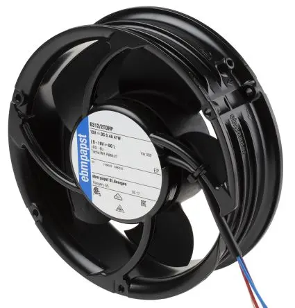 Produktfoto 1 von ebm-papst 6300 TD - S-Force Axiallüfter, Kugel, 12V dc / 40 W 210 mA, 5500 U/min, 600 m³/h IP54 171.5 mm 171.5mm 51 mm
