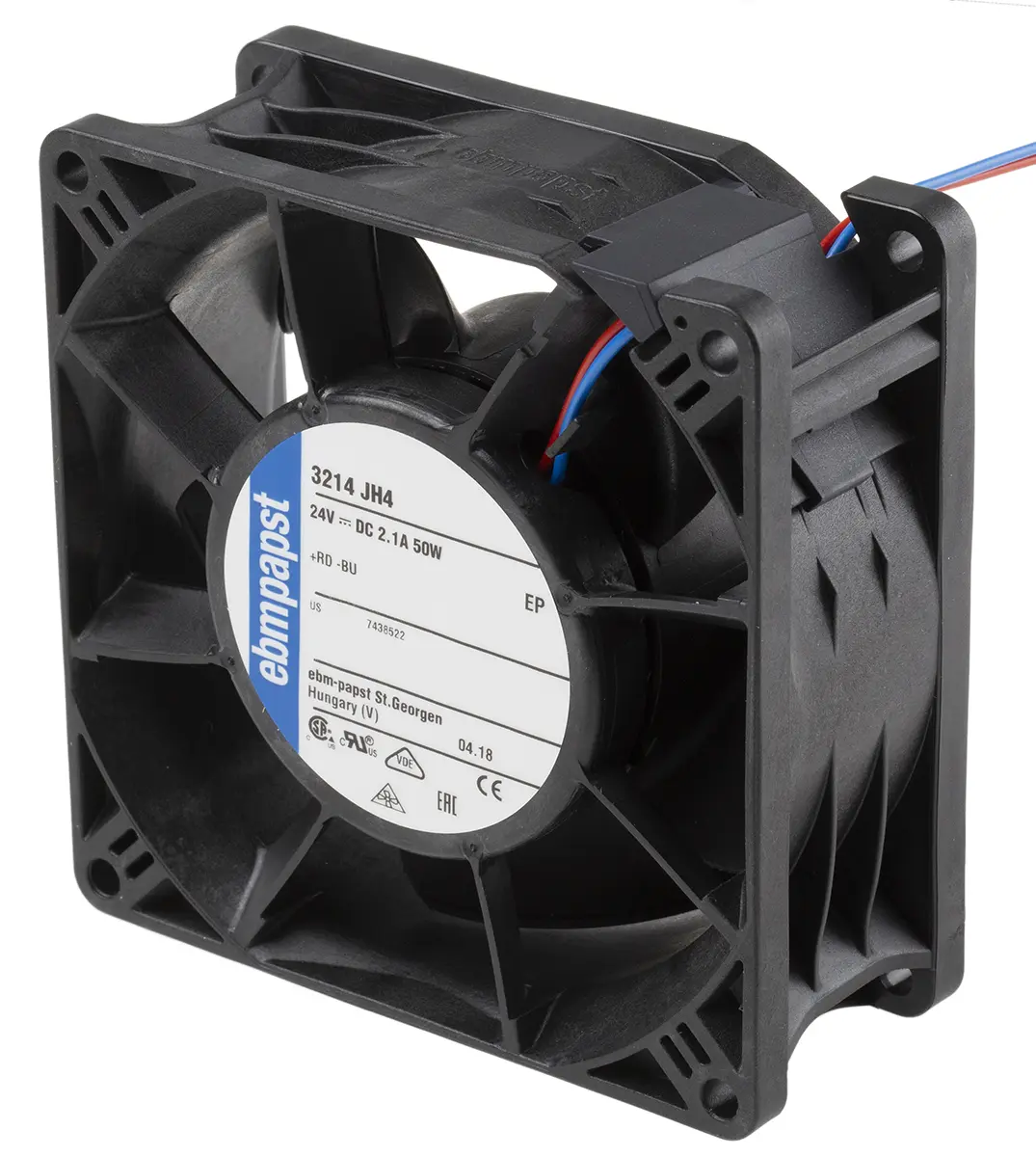 Produktfoto 1 von ebm-papst 3200 J - S-Force DC-Axiallüfter, Kugellager, 24 V dc / 50W, 92 x 92 x 38mm, 13000U/min, 280m³/h