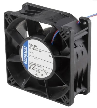 Produktfoto 1 von ebm-papst 3200 J - S-Force Axiallüfter, Kugel, 24V dc / 50 W, 13000 U/min, 280 m³/h IP68 92 mm 92mm 38 mm