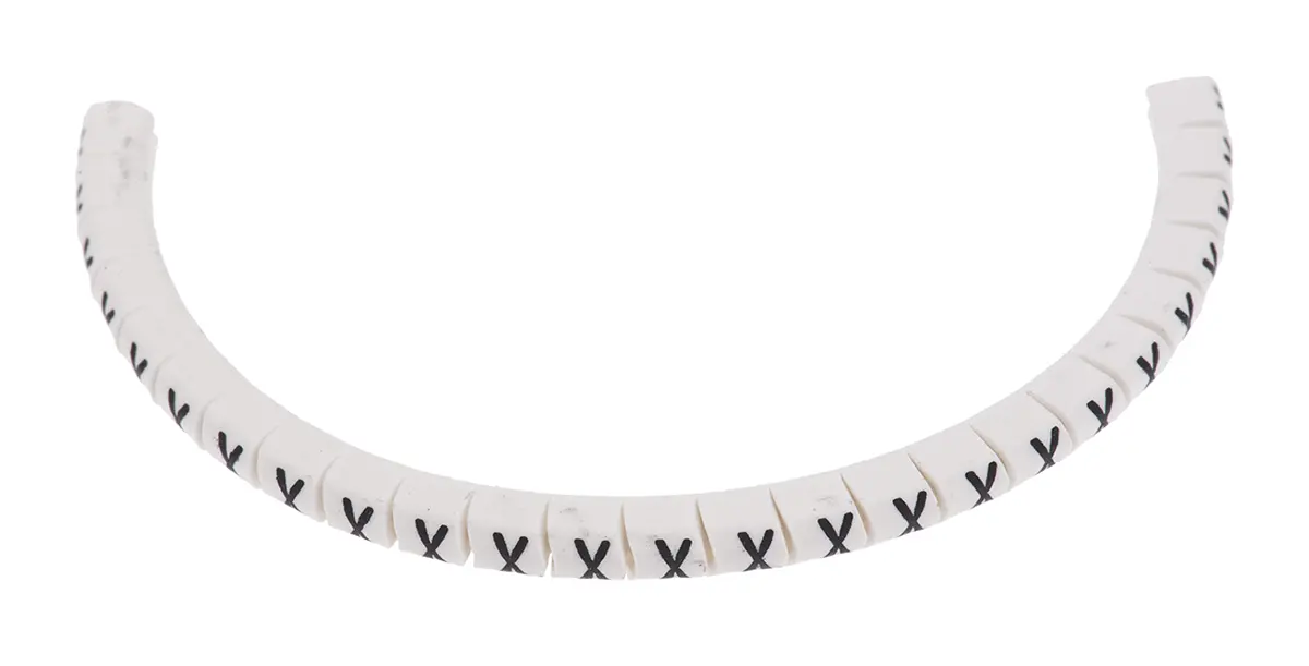 Produktfoto 1 von HellermannTyton Helagrip Kabelmarkierung Aufschiebbar, Beschriftung: X, Schwarz Weiß, Ø 1 mm - 3 mm, 3.5 mm x 3.3 mm