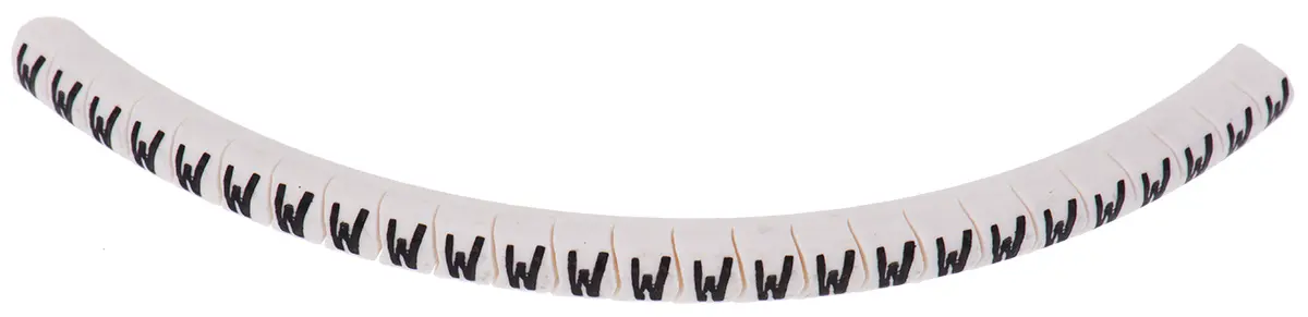 Produktfoto 1 von HellermannTyton Helagrip Kabelmarkierung Aufschiebbar, Beschriftung: W, Weiß, Ø 2 mm - 5 mm, 3.5 mm x 4.3 mm