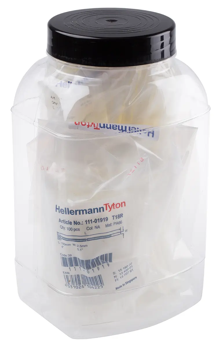 Produktfoto 1 von HellermannTyton HT Nylon 6.6 Kabelbinder Nicht lösbar Natur 2.5 mm