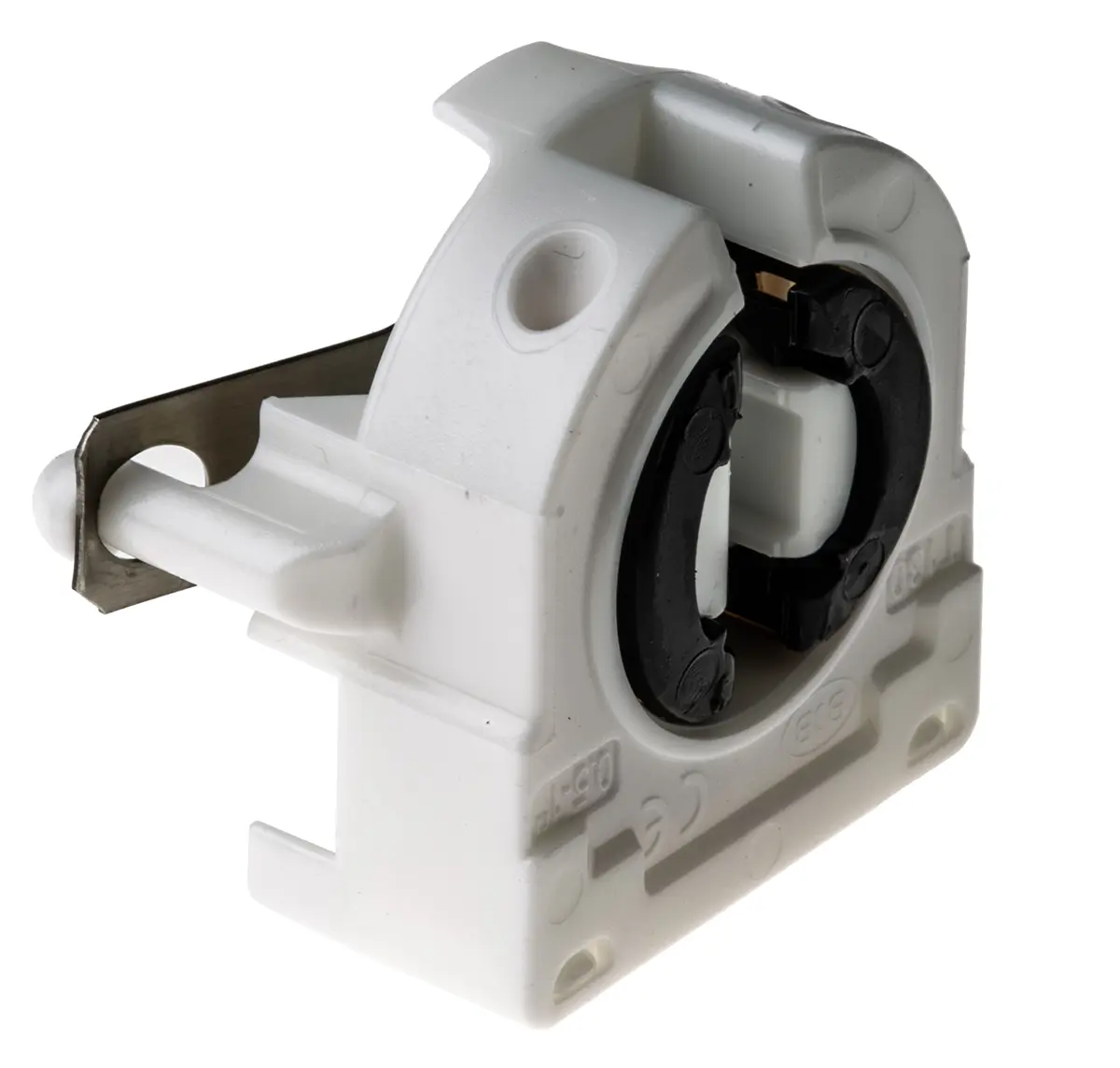Produktfoto 1 von BJB Lampenhalter T8, T12, G13 Wand, 660 W, 2-Pin, Polycarbonat, Fluoreszierend, Einrasten
