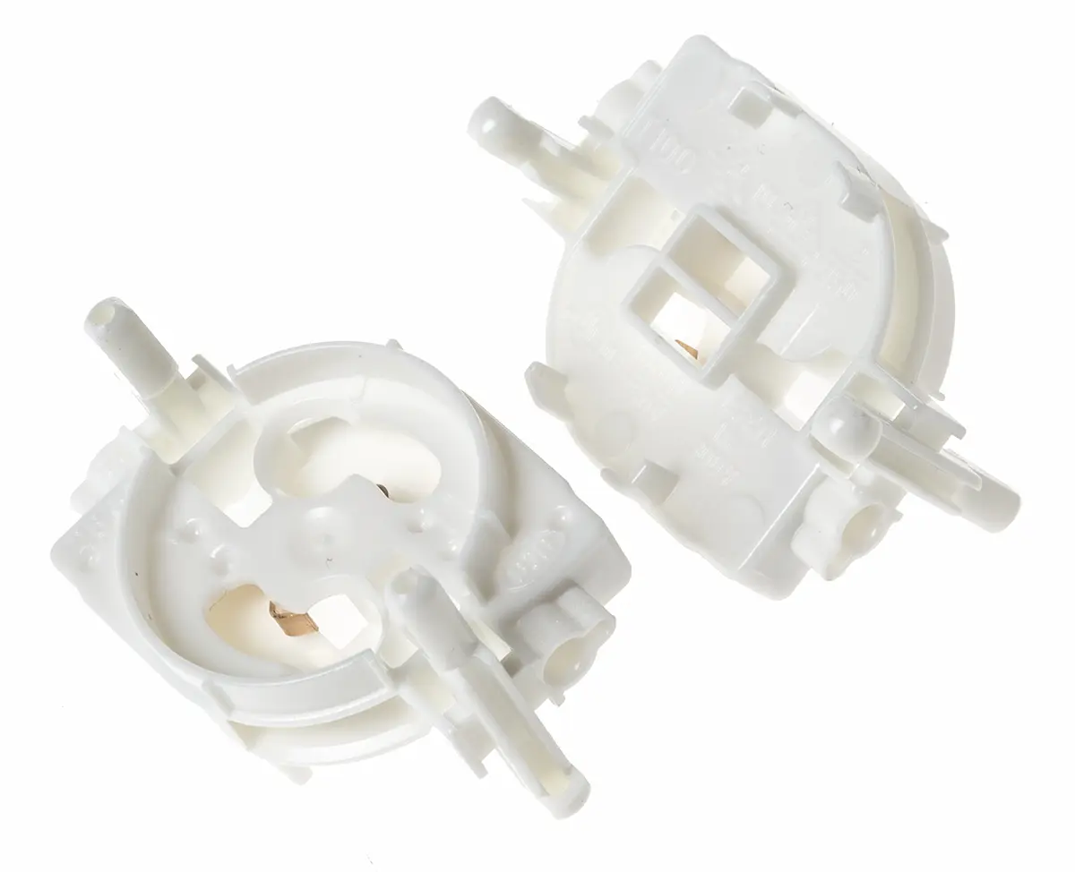 Produktfoto 1 von BJB Starterfassung Klemme, 660 W, 2-Pin, Polycarbonat, Fluoreszierend, Einrasten