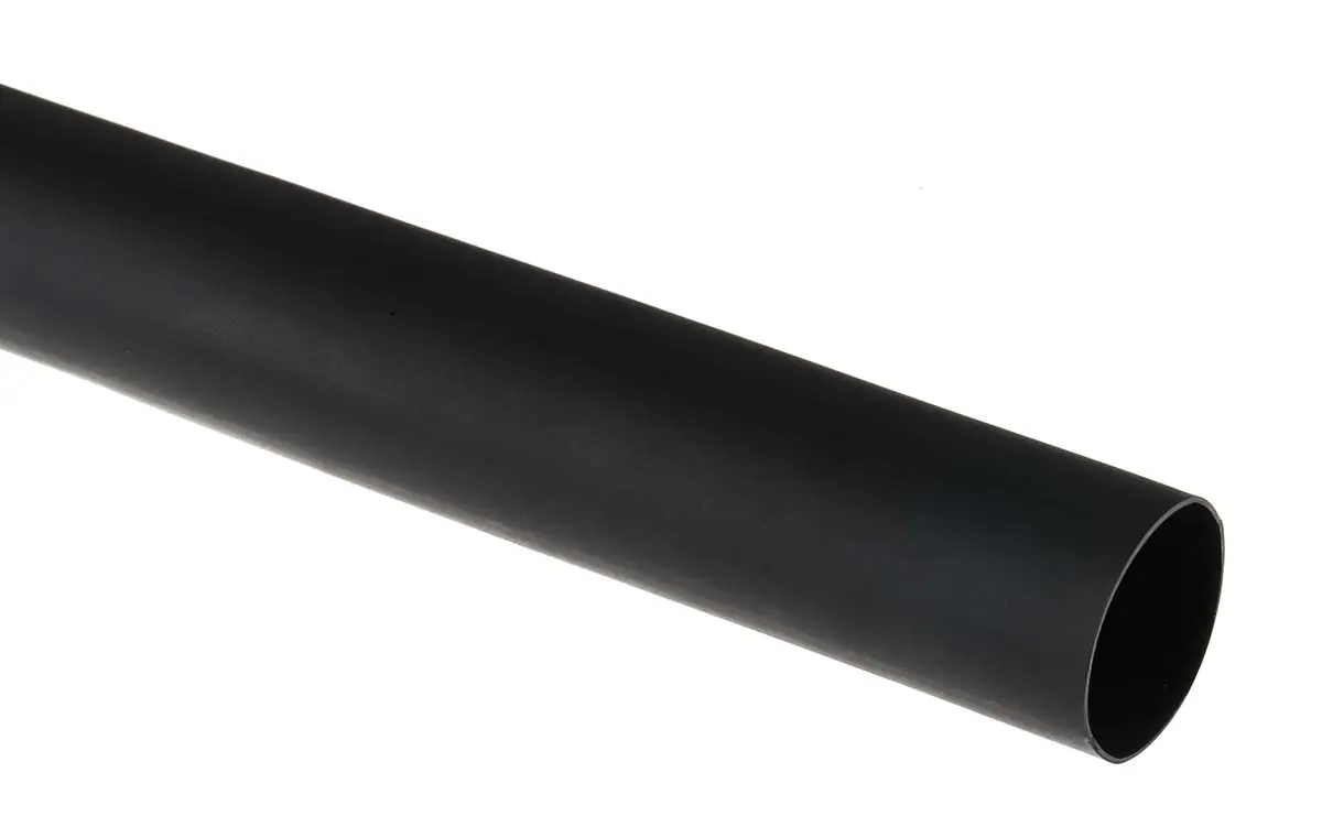Produktfoto 1 von RS PRO Wärmeschrumpfschlauch, Polyolefin Schwarz, Ø 12.7 mm Schrumpfrate 3:1, Länge 1.2m