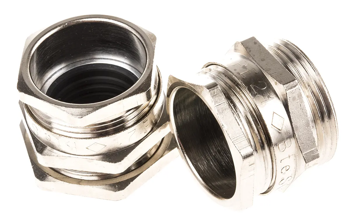 Produktfoto 1 von SIB PE Boulay Kabelverschraubung, PG21 Messing Metallisch 13 mm/ 19 mm, IP65