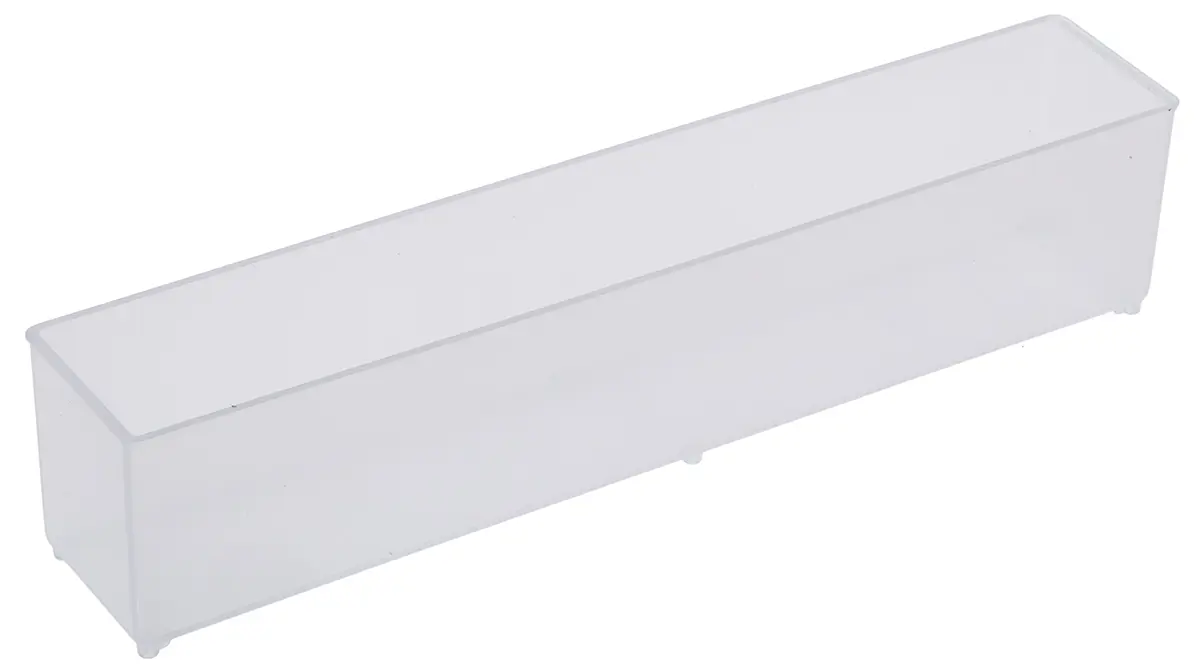 Produktfoto 1 von Raaco Kleinteilebox, Polypropylen Klar, 1 Fächer, 47 mm x 39 mm x 218 mm