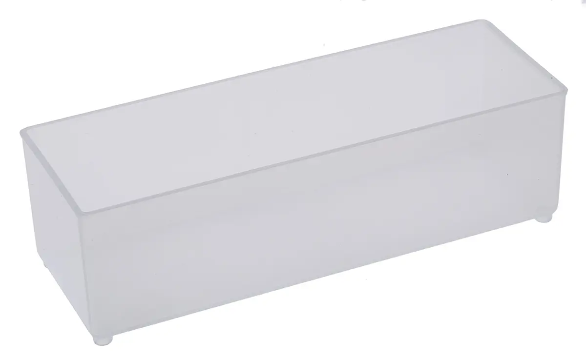 Produktfoto 1 von Raaco Kleinteilebox, Polypropylen Klar, 1 Fächer, 47 mm x 55 mm x 157 mm