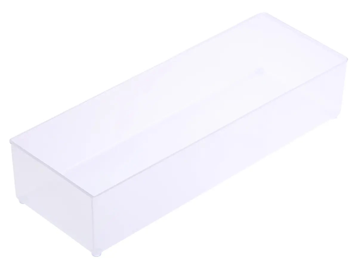 Produktfoto 1 von Raaco Kleinteilebox, Polypropylen Klar, 1 Fächer, 47 mm x 79 mm x 218 mm