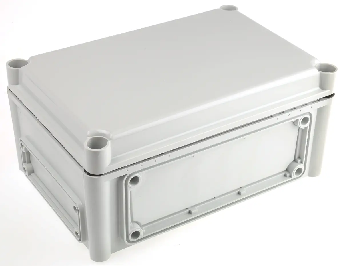 Produktfoto 1 von Fibox EK; Gehäuse; Polycarbonat; Grau Geflanscht; IK08 IP66, IP40 Breite 190 mm Höhe 130 mm Länge 280 mm