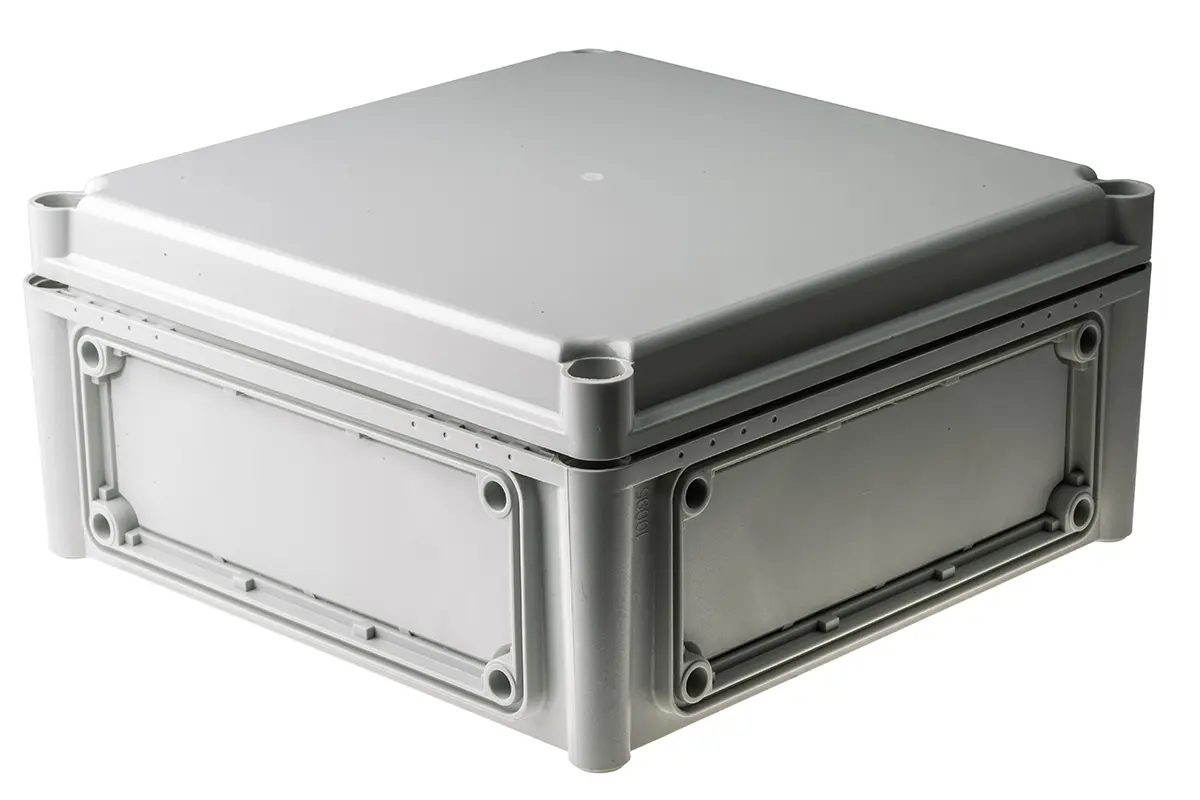 Produktfoto 1 von Fibox EK; Gehäuse; Polycarbonat; Grau Geflanscht; IK08 IP40, IP66 Breite 280 mm Höhe 130 mm Länge 280 mm