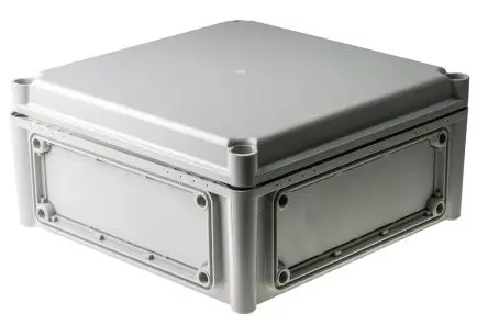 Produktfoto 1 von Fibox EK; Gehäuse; Polycarbonat; Grau Geflanscht; IK08 IP67, IP66 Breite 280 mm Höhe 130 mm Länge 280 mm