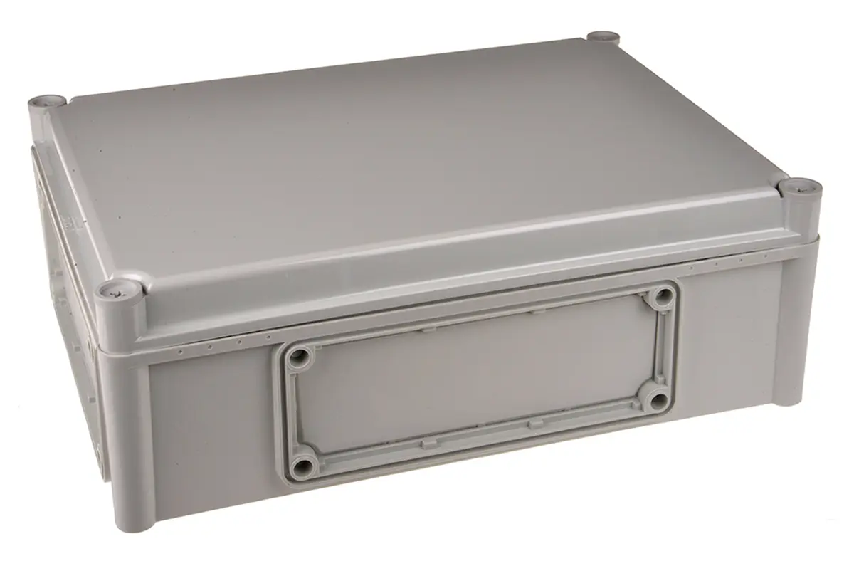 Produktfoto 1 von Fibox EK; Gehäuse; Polycarbonat; Grau Geflanscht IP40, IP66 Breite 280 mm Höhe 130 mm Länge 380 mm