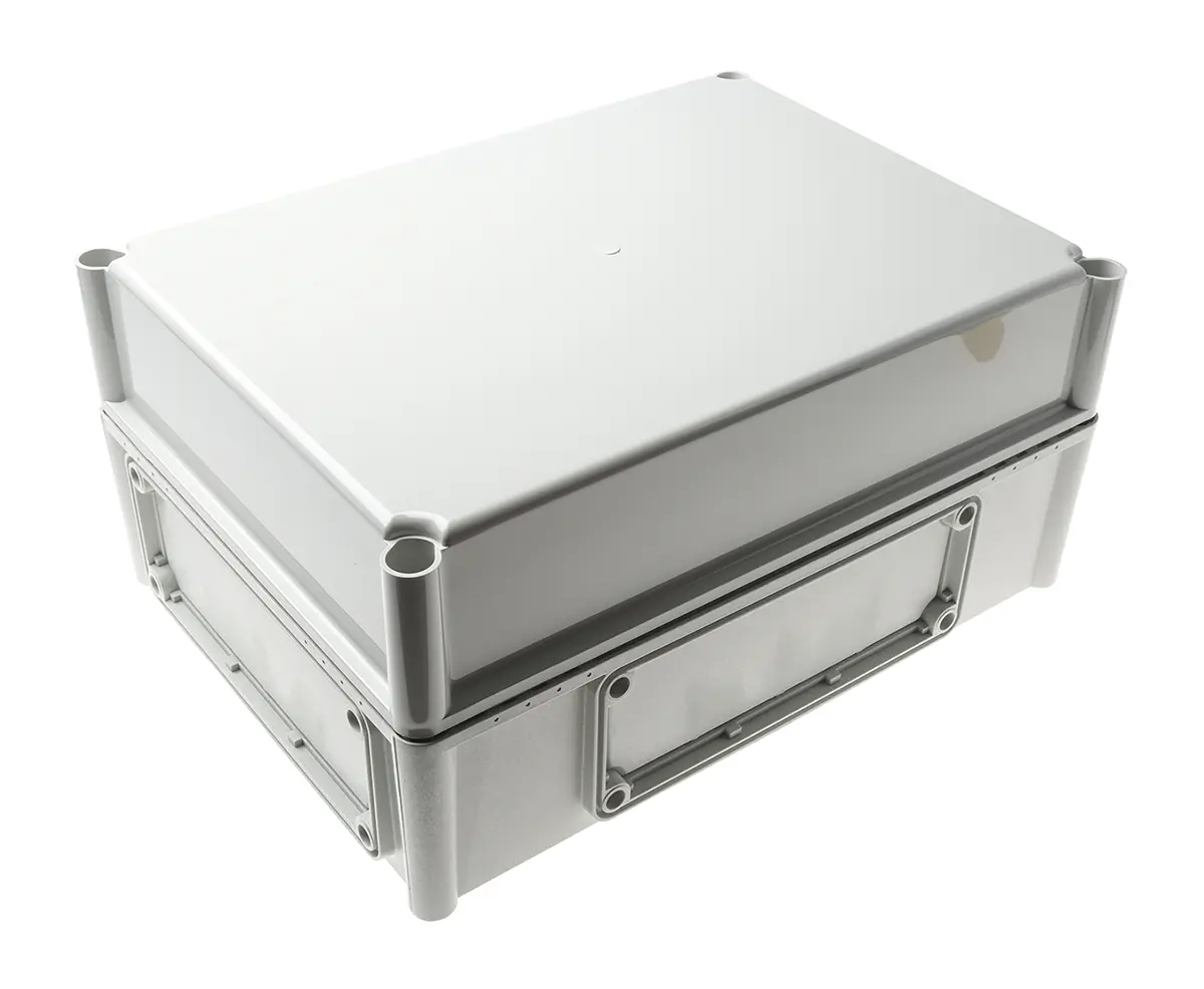 Produktfoto 1 von Fibox EK; Gehäuse; Polycarbonat; Grau Geflanscht; IK08 IP66, IP40 Breite 280 mm Höhe 180 mm Länge 380 mm
