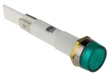 Arcolectric (Bulgin) Ltd 0277 Tafelmontage-Anzeige Grün 24V, Lötanschluss Frontplattenmontage, IP67