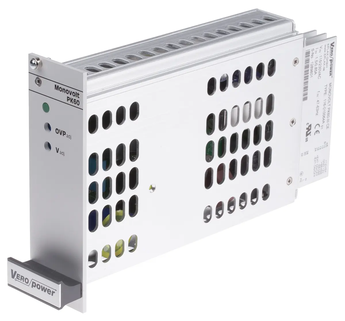 Eplax Schaltnetzteil, 12V dc / 5A 60W 115 V ac, 230 V ac Geschlossen, Gestellmontage