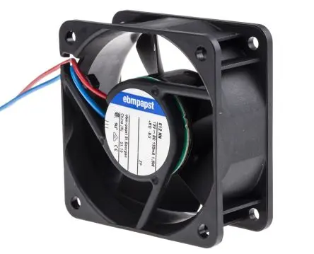Produktfoto 1 von ebm-papst 600 N Axiallüfter, Kugel, 12V dc / 1.5 W 125 mA, 5100 U/min, 42 m³/h 60 mm 60mm 25.4 mm