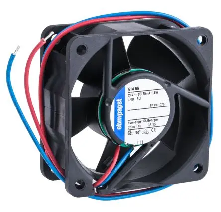Produktfoto 1 von ebm-papst 600 N Axiallüfter, Kugel, 24V dc / 1.8 W 75 mA, 5100 U/min, 42 m³/h 60 mm 60mm 25.4 mm