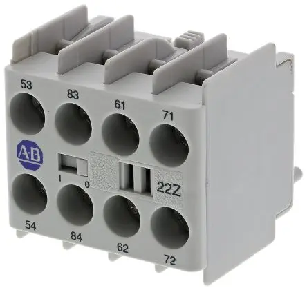 Produktfoto 1 von Allen Bradley 100K Hilfskontaktblock 4-polig Panel, 2 Öffner/2 Schließer mit Schraube Anschluss 10 A, 690V