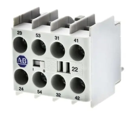 Produktfoto 1 von Allen Bradley 100K Hilfskontaktblock 4-polig Panel, 2 Öffner/2 Schließer mit Schraube Anschluss 12 A