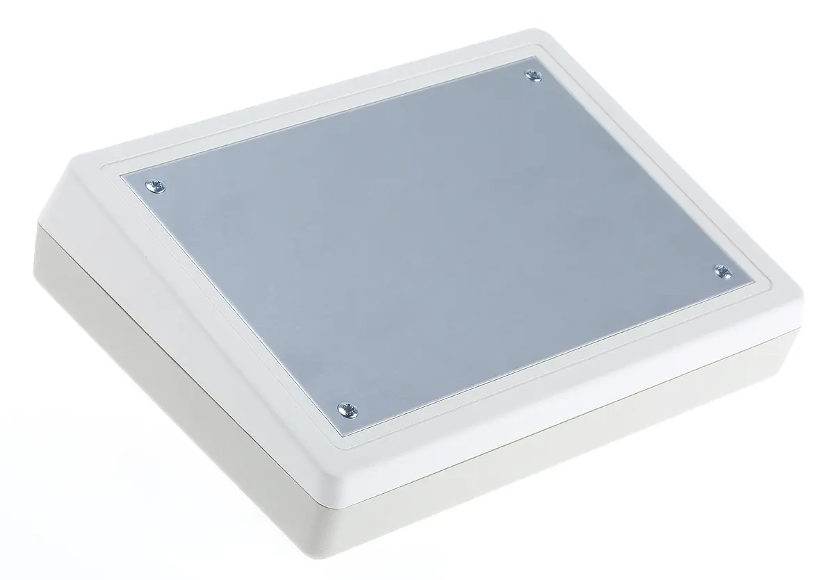 Produktfoto 1 von OKW DeskCase 190 ABS, Schlagfestes Polystyrol Pultgehäuse Geneigte Front, RAL 7032, Grau, Cremefarben, Schwarz, Weiß,
